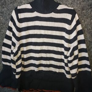 Free Assembly Striped Navy and White Sweater